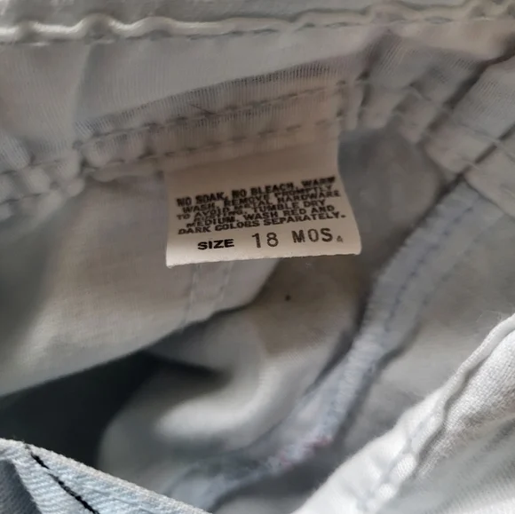 Vintage OshKosh B'gosh USA made rare thumb print 18 months Overalls - Picture 2 of 6